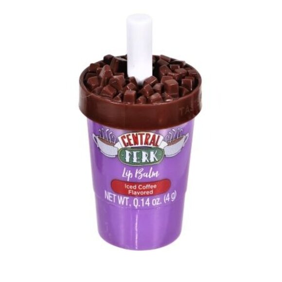 Friends Central Perk Iced Coffee Lip Balm 0.14 Oz Purple Cup Shaped With Straw - Picture 1 of 1